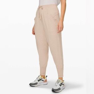 Lululemon Still Chill Jogger Pull On Stretch Waist Jogger Pants Heathered Cashew